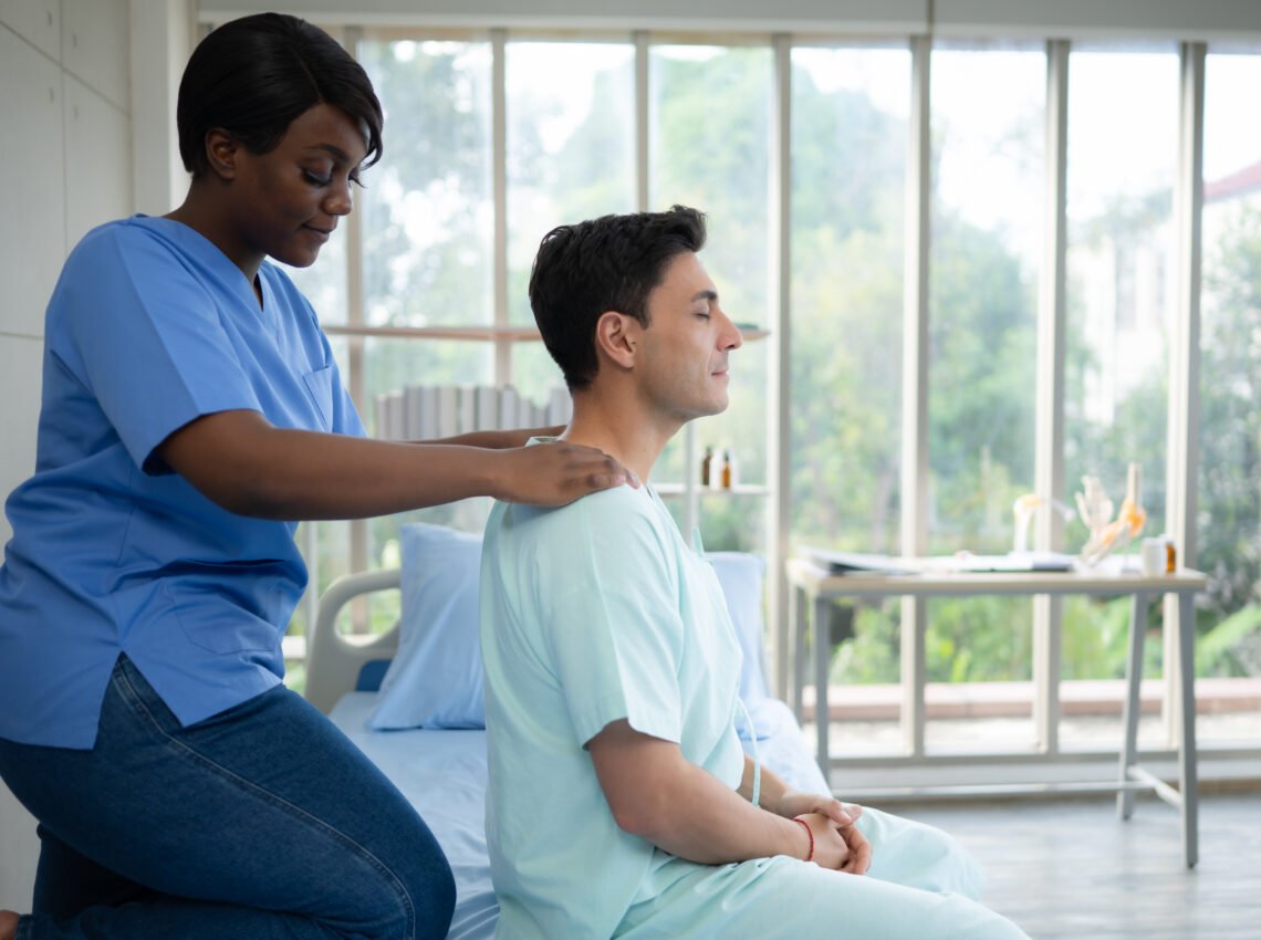 physiotherapist doing leg massage to patient in th 2025 01 08 17 29 58 utc